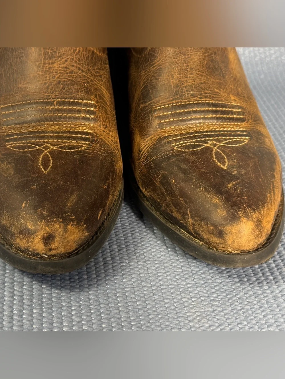Ariat 4LR Style Heritage Western Brown Leather Boots Big Kid Size 3.5